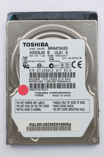 Toshiba mk6475gsk 640gb sata - toshiba,